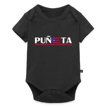 Patriotic Vintage Puerto Rico Puneta Drapeau - Body à manches courtes Premium Bébé - noir - Devant