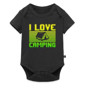 I love camping - Baby Premium Kurzarmbody - Schwarz - Vorne
