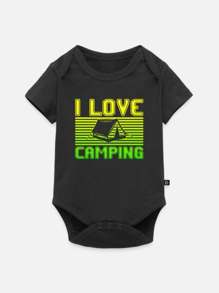 I love camping - Baby Premium Kurzarmbody - Schwarz