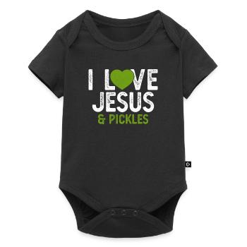 J’aime Jésus Cornichons Drôle Cornichon Amant Citation Jeu de mots - Body à manches courtes Premium Bébé - noir - Devant