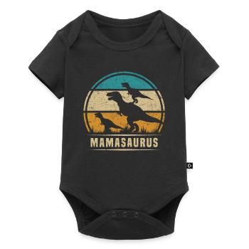 Mama Dino Mamasaurus Mother's Day Mama Dinosaur - Baby Premium short-sleeve bodysuit - black - Front