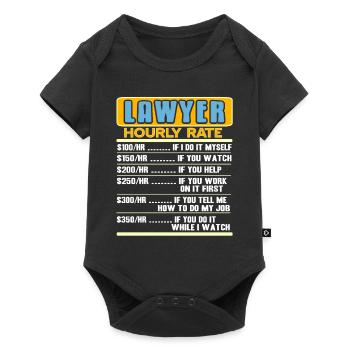 Funny Hourly Rate Of A Lawyer T-Shirt Present Gift - Baby Premium short-sleeve bodysuit - black - Front