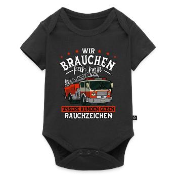 Feuerwehr Feuerwehrmann - Baby Premium Kurzarmbody - Schwarz - Vorne