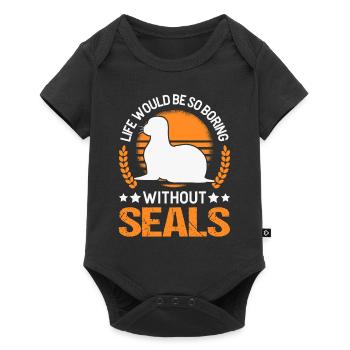 Seal Gift Sea Lion Seal - Baby Premium short-sleeve bodysuit - black - Front