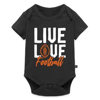 leben lieben football - Baby Premium Kurzarmbody - Schwarz - Vorne