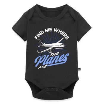Cadeau d’atterrissage d’avion de pilote d’avion d’avion - Body à manches courtes Premium Bébé - noir - Devant