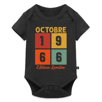 Octobre 1966 Édition limitée - Body à manches courtes Premium Bébé - noir - Devant