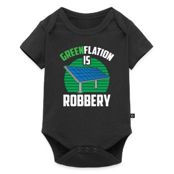 Greenflation Ist Raub Grün Energie Inflation - Baby Premium Kurzarmbody - Schwarz - Vorne