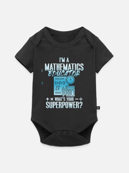 mathematik superpower - Baby Premium Kurzarmbody - Schwarz