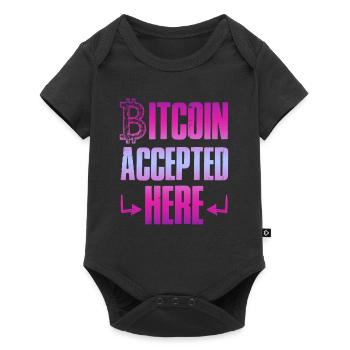 bitcoin accepté - Body à manches courtes Premium Bébé - noir - Devant