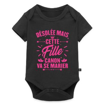Désolée mais cette fille canon va se marier - Body à manches courtes Premium Bébé - noir - Devant