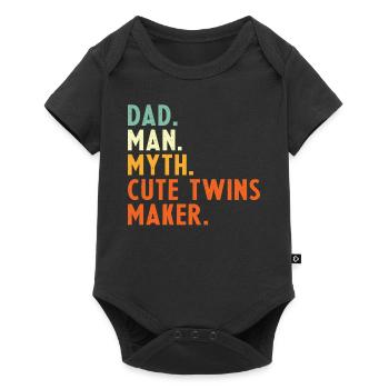 Twin Father Saying Papa Man Myth Cute - Baby Premium short-sleeve bodysuit - black - Front