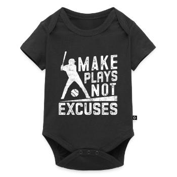 Le baseball bouge au lieu d’excuses softball - Body à manches courtes Premium Bébé - noir - Devant