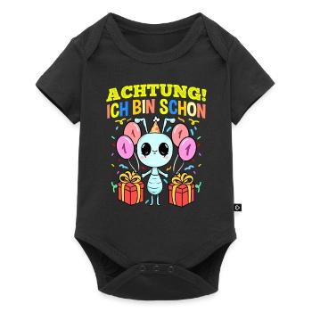 Achtung Ich Bin Schon 1 Geburtstag Fehler - Baby Premium Kurzarmbody - Schwarz - Vorne