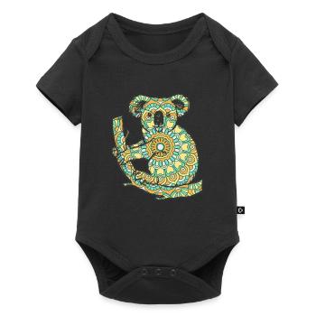 Mandala Koala Geometric Pattern Art - Baby Premium short-sleeve bodysuit - black - Front