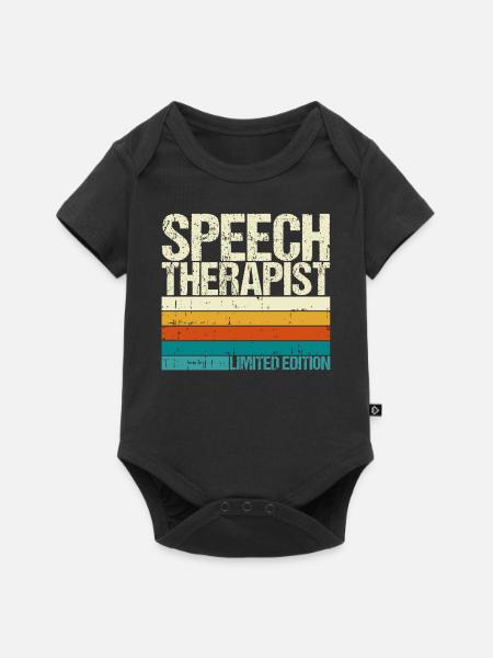 Sprachtherapeut Logopäde Geschenk - Baby Premium Kurzarmbody - Schwarz