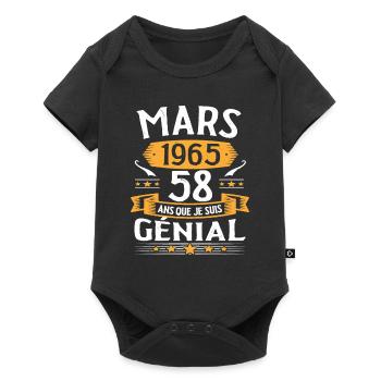 Mars 1965 58 Ans Que Je Suis Génial Anniversaire - Body à manches courtes Premium Bébé - noir - Devant
