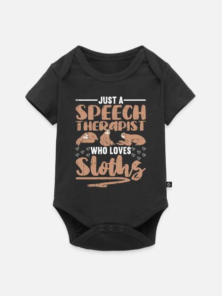 Sprachtherapeut Logopäde Geschenk - Baby Premium Kurzarmbody - Schwarz