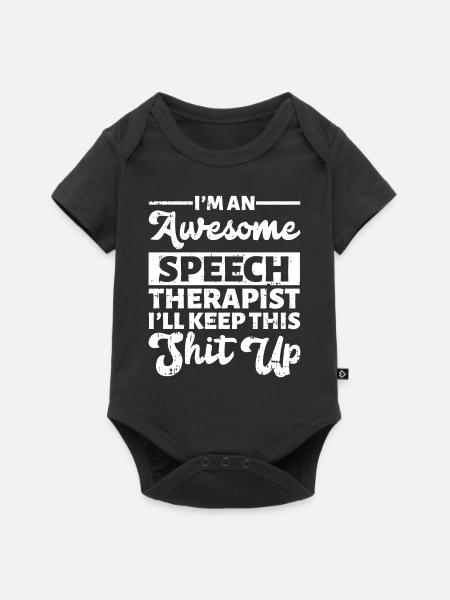 Sprachtherapeut Logopäde Geschenk - Baby Premium Kurzarmbody - Schwarz
