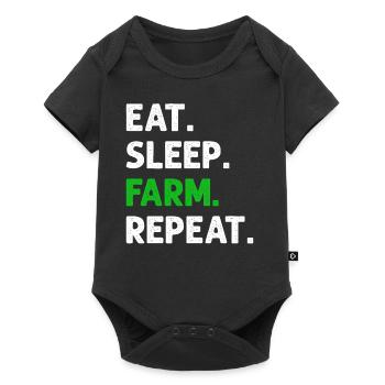 Eat Sleep Farm Repeat Funny Farming Farmer - Baby Premium short-sleeve bodysuit - black - Front