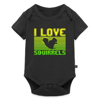 I love squirrels - Baby Premium Kurzarmbody - Schwarz - Vorne