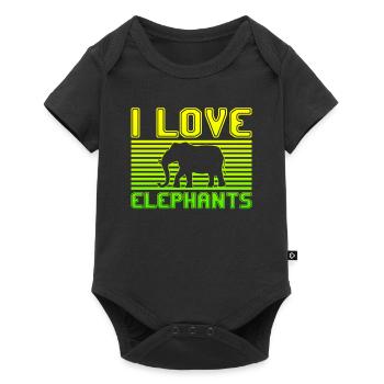 J’adore les éléphants - Body à manches courtes Premium Bébé - noir - Devant