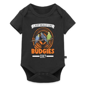 J’aime beaucoup les perruches perruches perruches perruches - Body à manches courtes Premium Bébé - noir - Devant