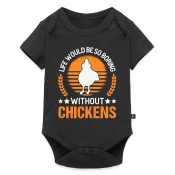 Poulet Élevage de poulet Éleveur de poulet - Body à manches courtes Premium Bébé - noir - Devant