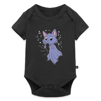 Chauve-souris Kawaii - Body à manches courtes Premium Bébé - noir - Devant