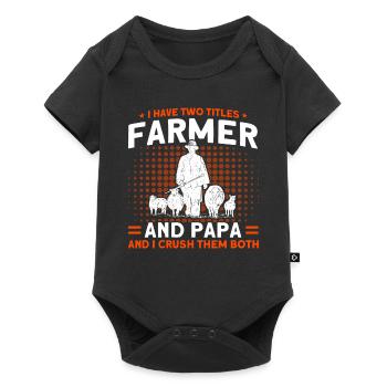 Schafzucht Landwirt Nutztier Schafe Geschenk - Baby Premium Kurzarmbody - Schwarz - Vorne