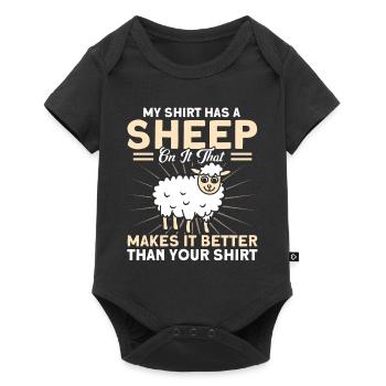Schafzucht Landwirt Nutztier Schafe Geschenk - Baby Premium Kurzarmbody - Schwarz - Vorne