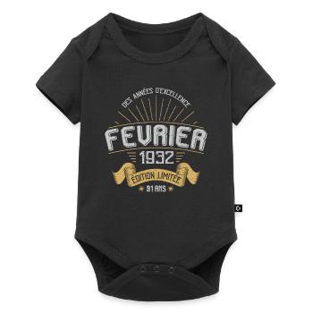 Des Années D'excellence Février 1932 91 Ans - Body à manches courtes Premium Bébé - noir - Devant
