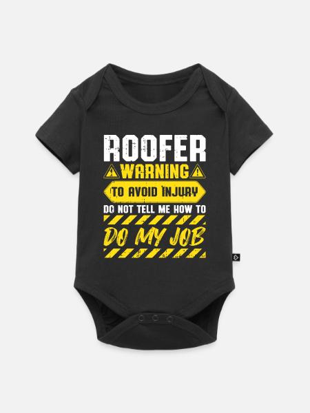 Bauarbeiter Dachdecker Geschenkidee - Baby Premium Kurzarmbody - Schwarz