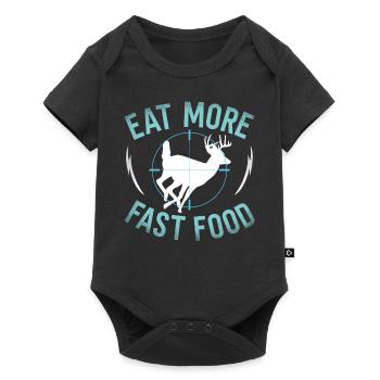 Buck Deer Hunting Hunter Eat More - Baby Premium short-sleeve bodysuit - black - Front
