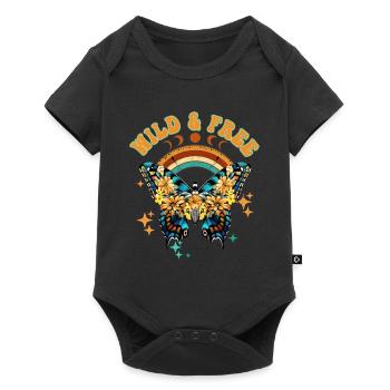 Butterfly Flower Floral Flowers Flowers - Baby Premium short-sleeve bodysuit - black - Front