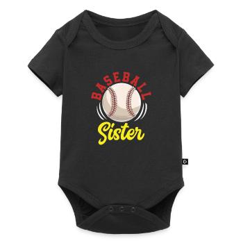 Baseball Schwester - Baby Premium Kurzarmbody - Schwarz - Vorne