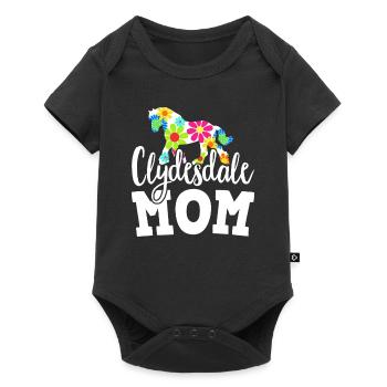 Clydesdale Pferd Zugpferd Motiv - Baby Premium Kurzarmbody - Schwarz - Vorne