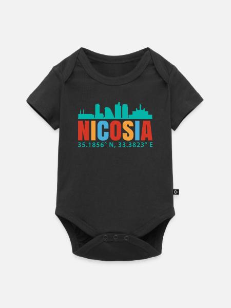 Nikosia - Baby Premium Kurzarmbody - Schwarz