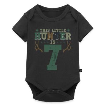 Buck Deer Hunting Hunter Kid 7ème - Body à manches courtes Premium Bébé - noir - Devant
