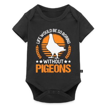 Pigeon Gift Pigeon Fancier Carrier Pigeon - Baby Premium short-sleeve bodysuit - black - Front