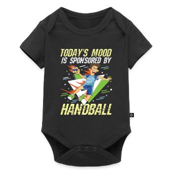 Today's Mood Is Sponsored By Handball - Baby Premium Kurzarmbody - Schwarz - Vorne