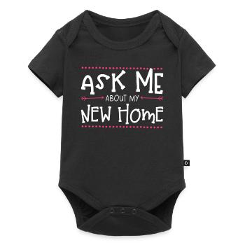 Ask me about my new home - Baby Premium short-sleeve bodysuit - black - Front