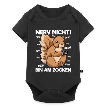 Nerv nicht bin am Zocken Gaming Eichhörnchen - Baby Premium Kurzarmbody - Schwarz - Vorne
