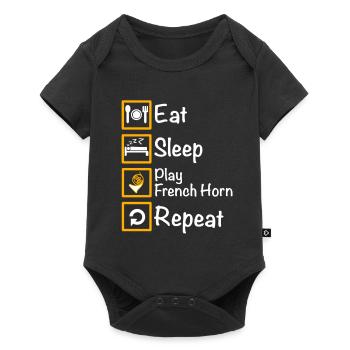 Eat Sleep Play French Horn Repeat - Baby Premium short-sleeve bodysuit - black - Front