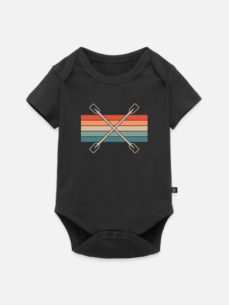 Kajak Paddel Retro - Baby Premium Kurzarmbody - Schwarz
