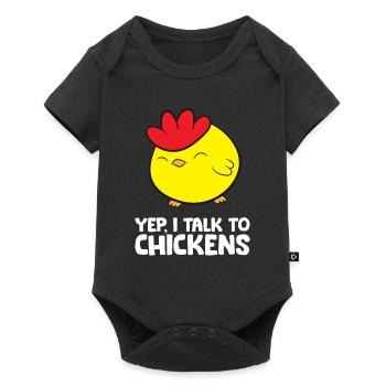 Drôle d’amoureux du poulet Jepp, je parle à - Body à manches courtes Premium Bébé - noir - Devant