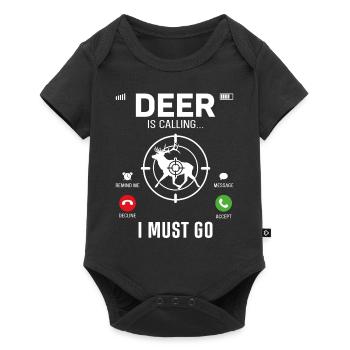 Buck Deer Hunting Hunter Téléphone - Body à manches courtes Premium Bébé - noir - Devant