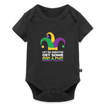 Laissez-les obtenir des perles Mardi Gra - Body à manches courtes Premium Bébé - noir - Devant