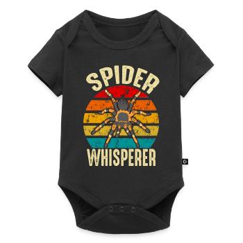 Lustige Spinnenflüsterin Tarantel Besitzer Retro - Baby Premium Kurzarmbody - Schwarz - Vorne