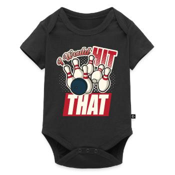 Je frapperais ce drôle de bowling retro bowler - Body à manches courtes Premium Bébé - noir - Devant